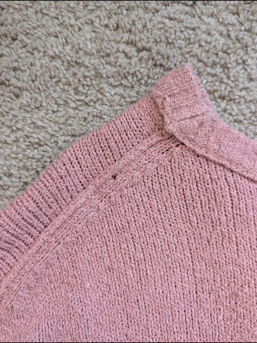 Free People Womens Alpine Rose Pink Brookside V-Neck Tunic Sweater Size Large